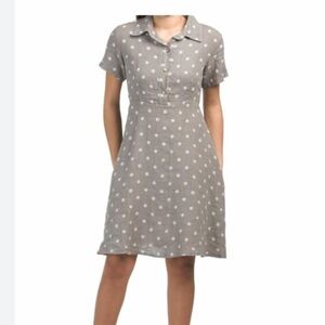 NWT Laura Gotti polka dot italian dress pure linen